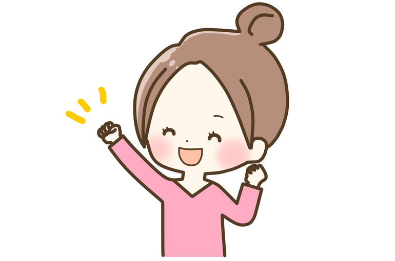 元気な女性のイラスト