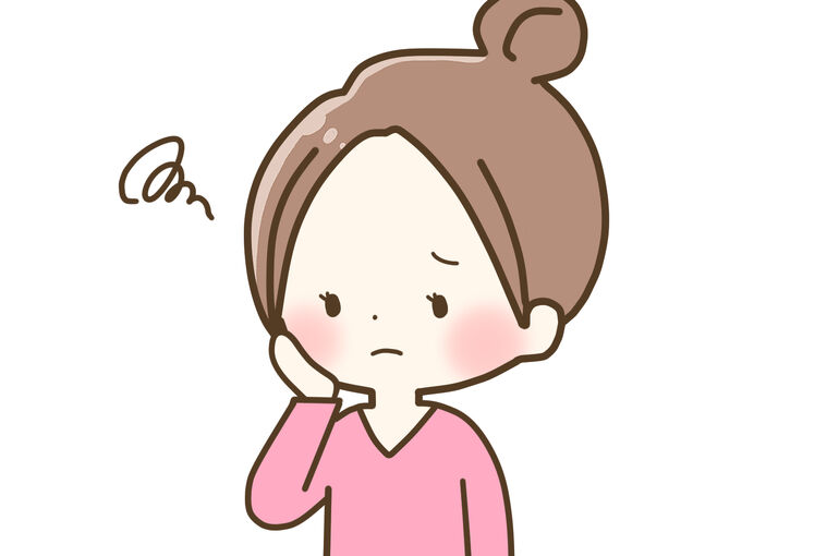 悩む女性のイラスト